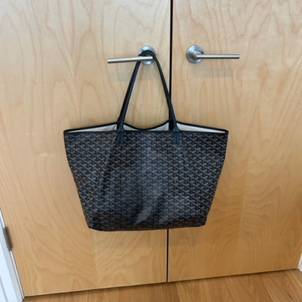 Goyard Saint Louis Tote Coated Canvas GM Black